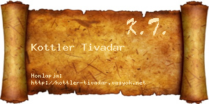 Kottler Tivadar névjegykártya